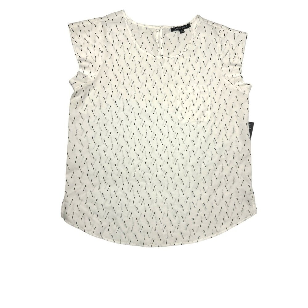 Sweet Rain Womens Scoop Neck Pullover Sleeveless Blouse Arrow Print XL New